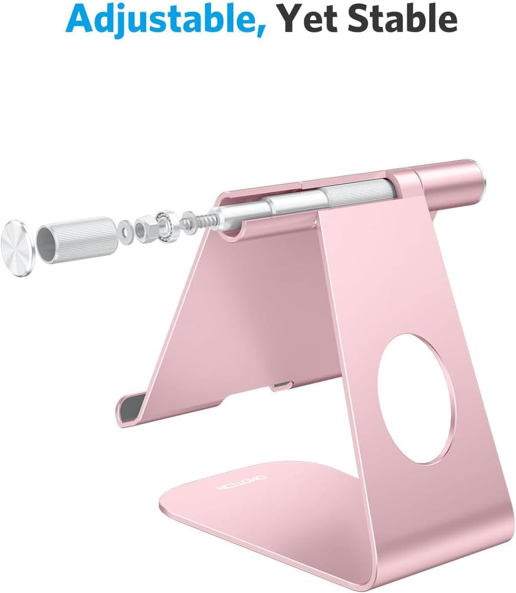 حامل OMOTON اللوحي القابل للتعديل، حامل T1 لسطح المكتب من الألومنيوم متوافق مع iPad Air/Mini، iPad 10.2/9.7، iPad Pro 11/12.9/13، Samsung Tab والمزيد حتى 13 بوصة 