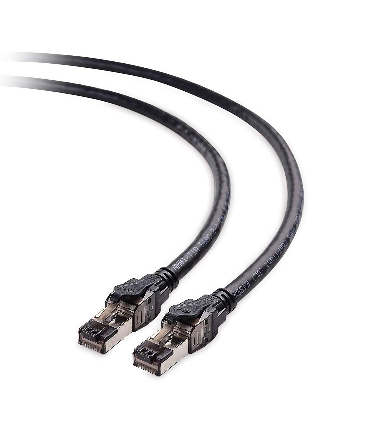 كابل إيثرنت قصير من الفئة 8 بسرعة 40 جيجابت في الثانية من Cable Matters - بطول 9.8 قدم/3 أمتار، سلك إيثرنت محمي من الفئة 8، كابل من الفئة 8، سلك S/FTP، أسود 