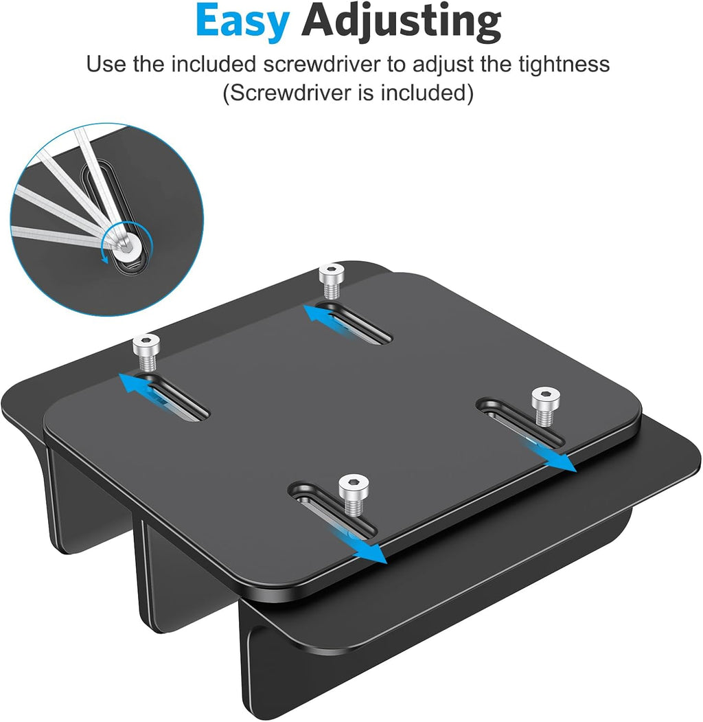 حامل كمبيوتر محمول عمودي من OMOTON [إصدار مزدوج محدث]، حامل كمبيوتر ماك بوك من الألومنيوم لسطح المكتب مع حجم قاعدة قابل للتعديل، يناسب جميع أجهزة ماك بوك وسيرفس وكروم بوك وأجهزة الكمبيوتر المحمولة للألعاب (حتى 17.3 بوصة) (أسود) 