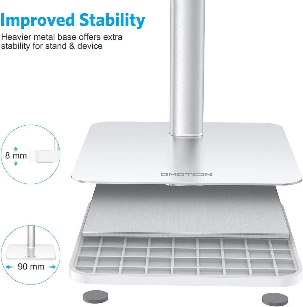 حامل هاتف محمول من OMOTON، حامل هاتف مكتبي بزاوية ارتفاع قابلة للتعديل لهاتف iPhone SE 2/11 / 11 Pro/XS Max/XR، وSamsung Galaxy S20 / S10 / S9 / S8 وهواتف أخرى (3.5-7.0 بوصة) 