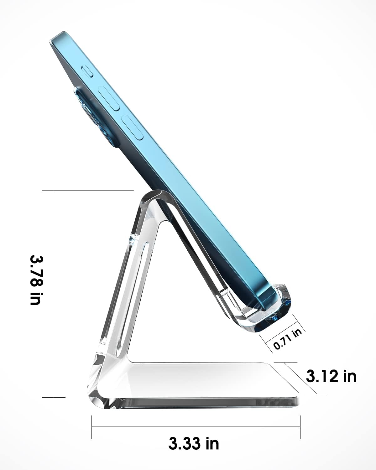 حامل هاتف خلوي من الأكريليك من KTRIO مكون من قطعتين للمكتب، قاعدة تثبيت شفافة للهاتف متوافقة مع iPhone 16/15/14/13 Pro Max 12/11 XR، جميع الهواتف الذكية، ملحقات المكتب 