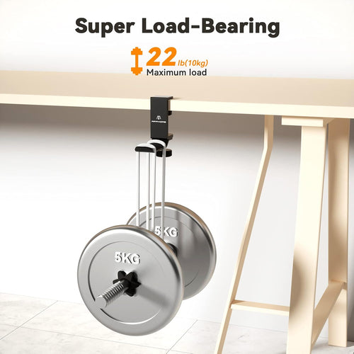 APPHOME Headphone Hanger, Under Desk Headset Stand Holder, 360 Degree Rotating PC Gaming Headset Mount, Aluminum Gaming Headphone Clamp Hook, Universal Fit