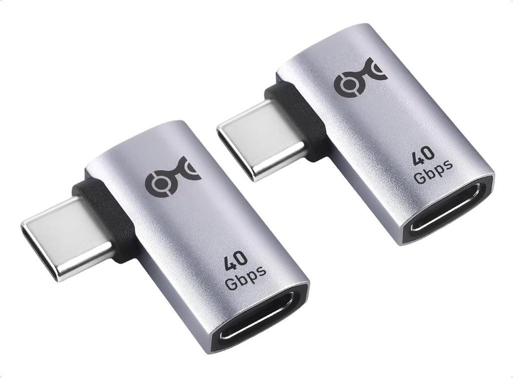 Cable Matters 2-Pack 40Gbps Flat Right Angle USB C Adapter, Up to [4K@240Hz Video, 240W Charging, 40Gbps Data Transfer] 90 Degree USB C Adapter, Compatible with Thunderbolt 4, iPhone 16, Steam Deck