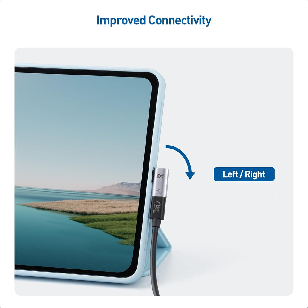 Cable Matters 2-Pack 40Gbps Flat Right Angle USB C Adapter, Up to [4K@240Hz Video, 240W Charging, 40Gbps Data Transfer] 90 Degree USB C Adapter, Compatible with Thunderbolt 4, iPhone 16, Steam Deck