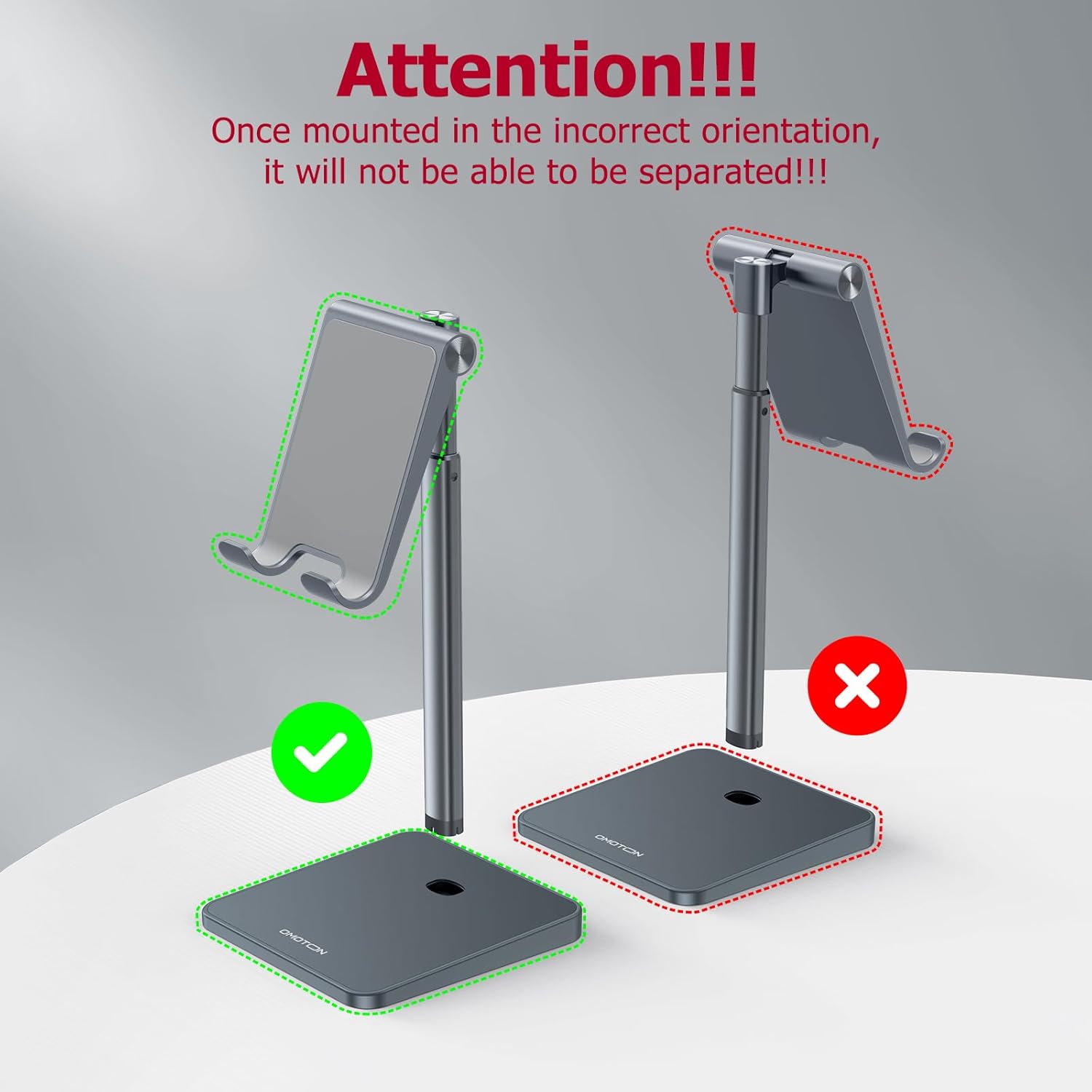 حامل هاتف محمول من OMOTON، حامل هاتف مكتبي بزاوية ارتفاع قابلة للتعديل لهاتف iPhone SE 2/11 / 11 Pro/XS Max/XR، وSamsung Galaxy S20 / S10 / S9 / S8 وهواتف أخرى (3.5-7.0 بوصة) 