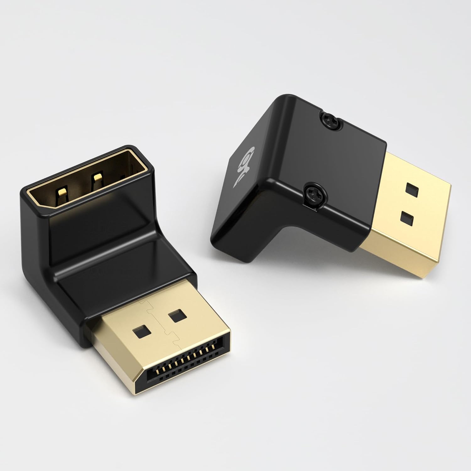 كابل ماترز محول 4K@240Hz زاوية قائمة DisplayPort 1.4، محول 8K DisplayPort 270 درجة، أسود 