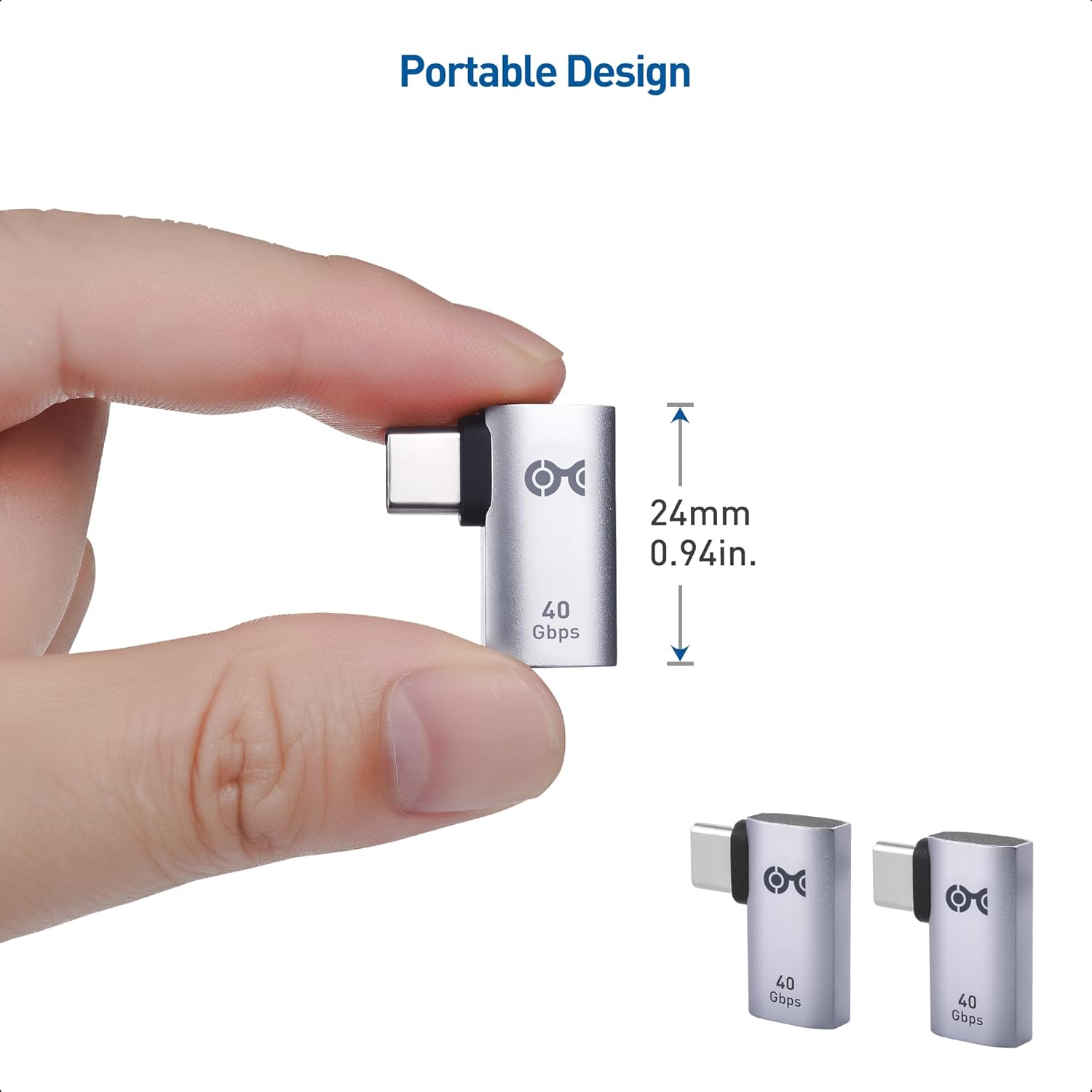 محول USB C بزاوية قائمة مسطحة بسرعة 40 جيجابت في الثانية من Cable Matters، يصل إلى [فيديو 4K بسرعة 240 هرتز، شحن 240 واط، نقل بيانات 40 جيجابت في الثانية] محول USB C بزاوية 90 درجة، متوافق مع Thunderbolt 4، iPhone 16، Steam Deck 