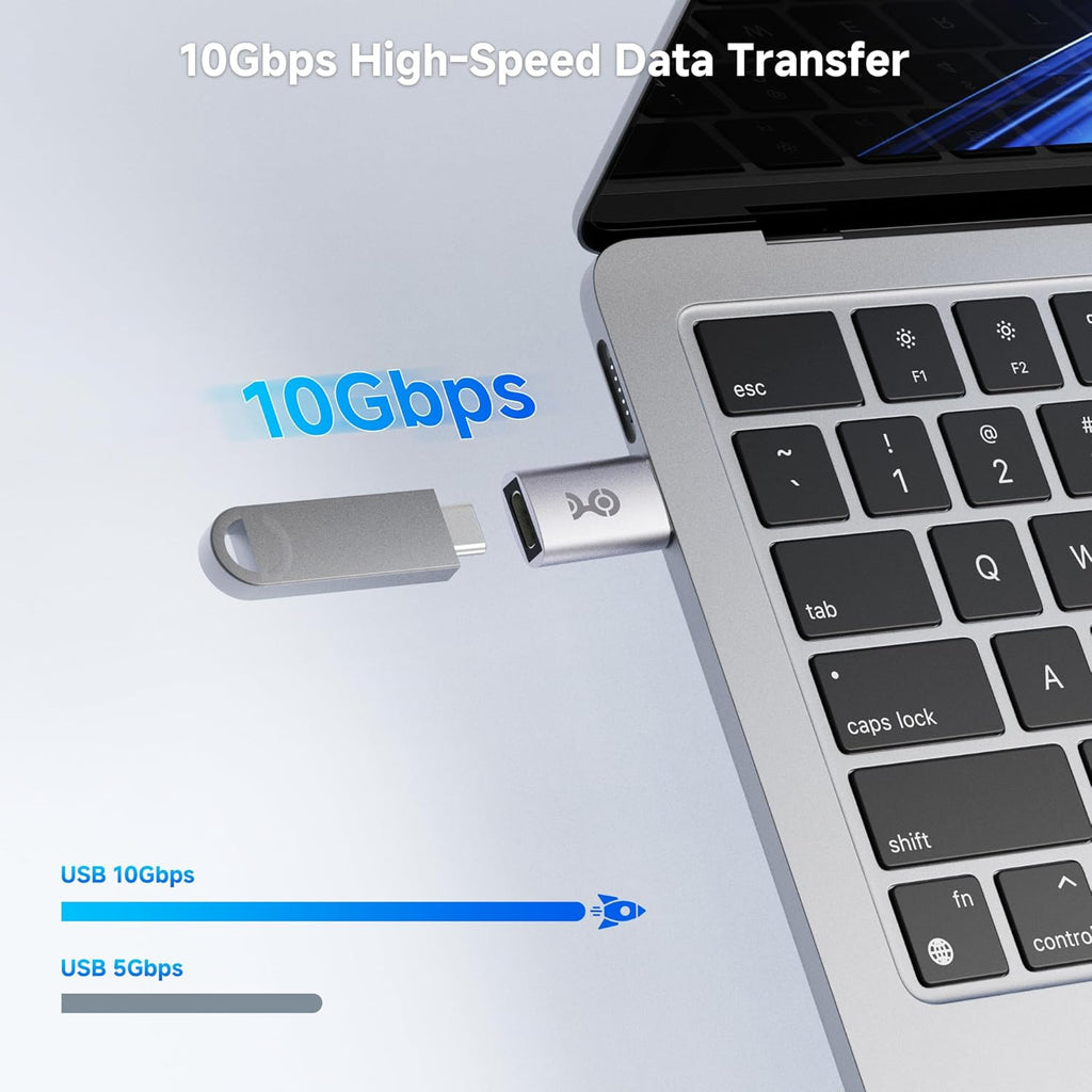 Cable Matters 2-Pack 10Gbps USB to USB C Adapter for Fast Charging & High-Speed Data Transfer, Reversible USBC Port, USBA Male to USBC Female Adapter for iPhone 16/15, iPad Pro, Galaxy S23 (2 Pieces Pack)