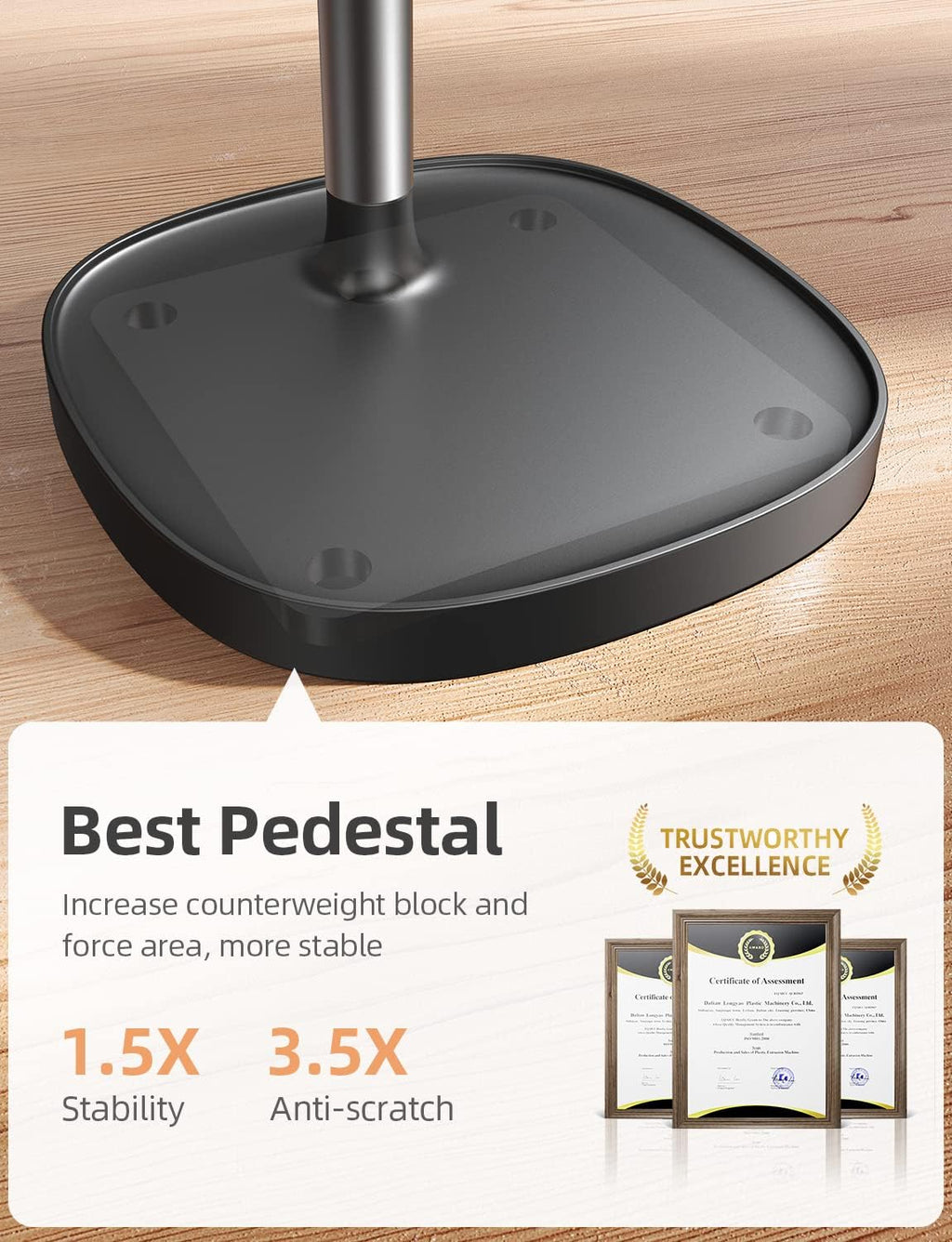 حامل هاتف محمول من LISEN قابل للتعديل لهاتف iPhone، حامل هاتف للمكتب، ملحقات مكتب الكمبيوتر الشخصي لهاتف iPhone، حامل أساسيات الألعاب، مناسب لجرابات Otterbox والهواتف وSwitch وKindle وiPad Air والكمبيوتر اللوحي مقاس 4-10 بوصات 