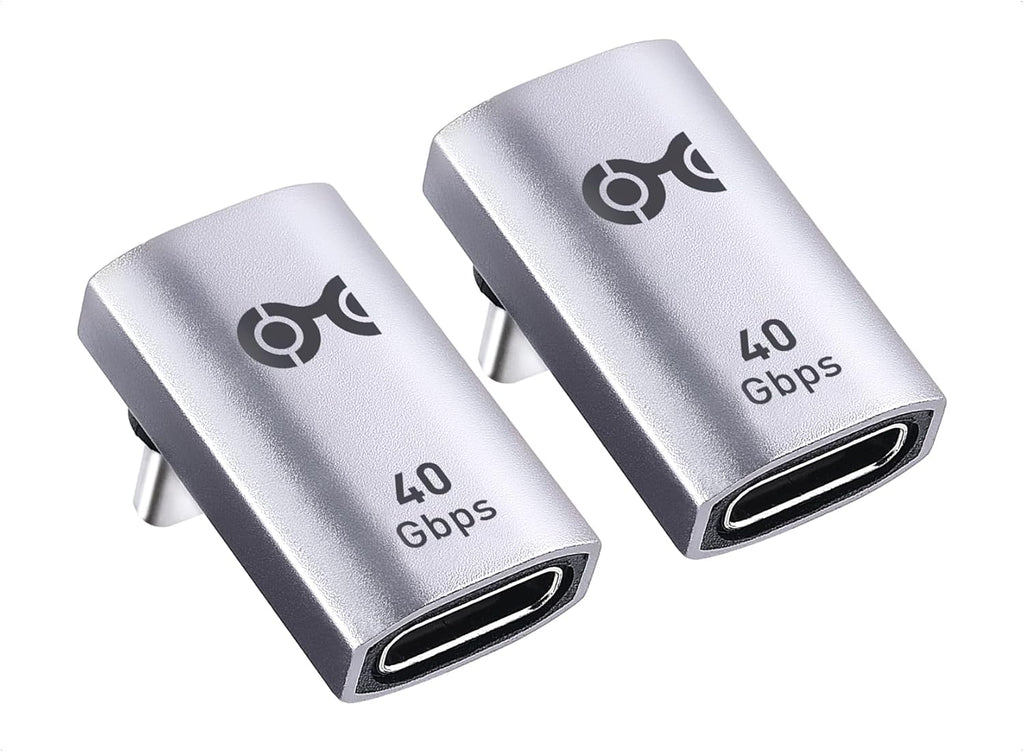 Cable Matters 2-Pack 40Gbps Right Angle USB C Adapter, Up to [4K@240Hz Video, 240W Charging, 40Gbps Data Transfer] 90 Degree USB C Adapter, Compatible with Thunderbolt 4, iPhone 16, Steam Deck