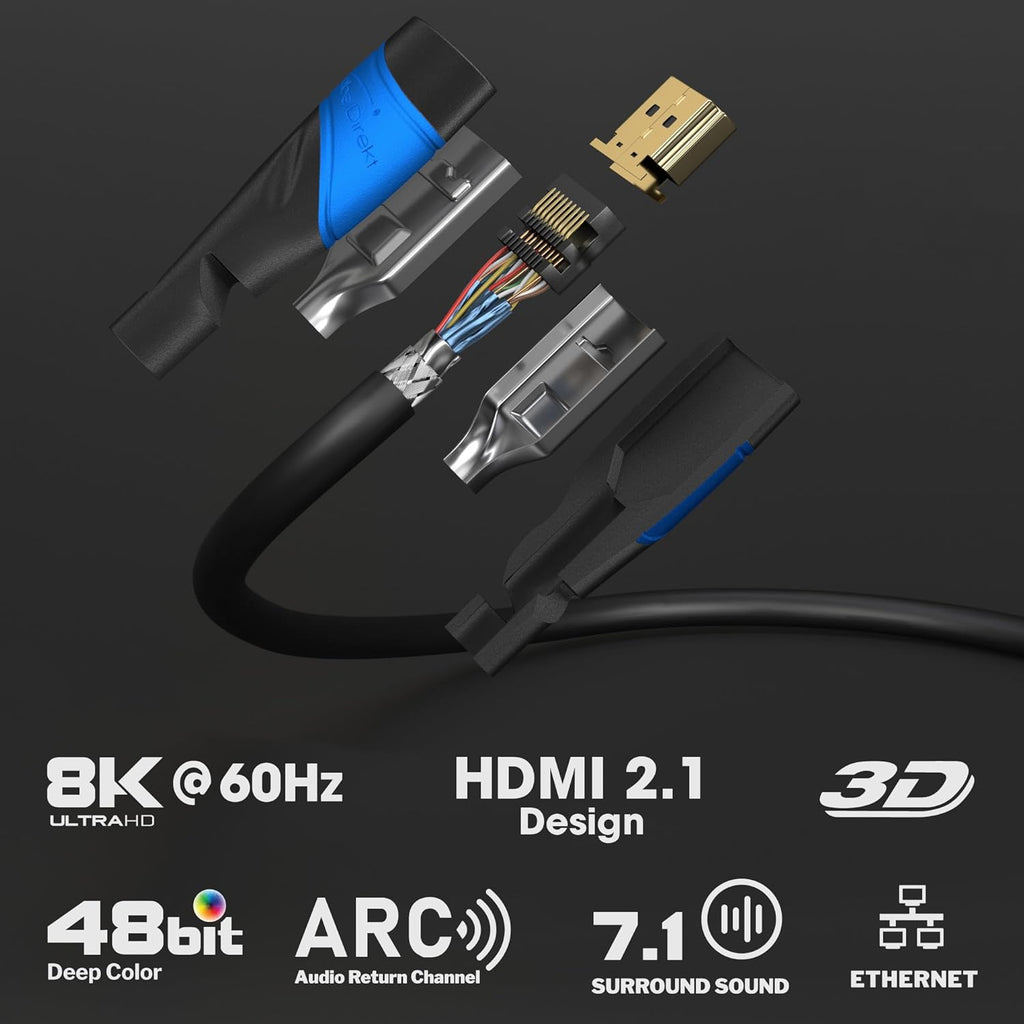 KabelDirekt – 8K / 4K HDMI Cable – 6ft & More HDMI Cables (0.5ft–75ft) – German-Engineered HDMI Cord – Supports 10K/8K@60Hz/4K@120Hz – HDMI Cable for Playstation3/4/5, HDTV, PC, Xbox, Switch