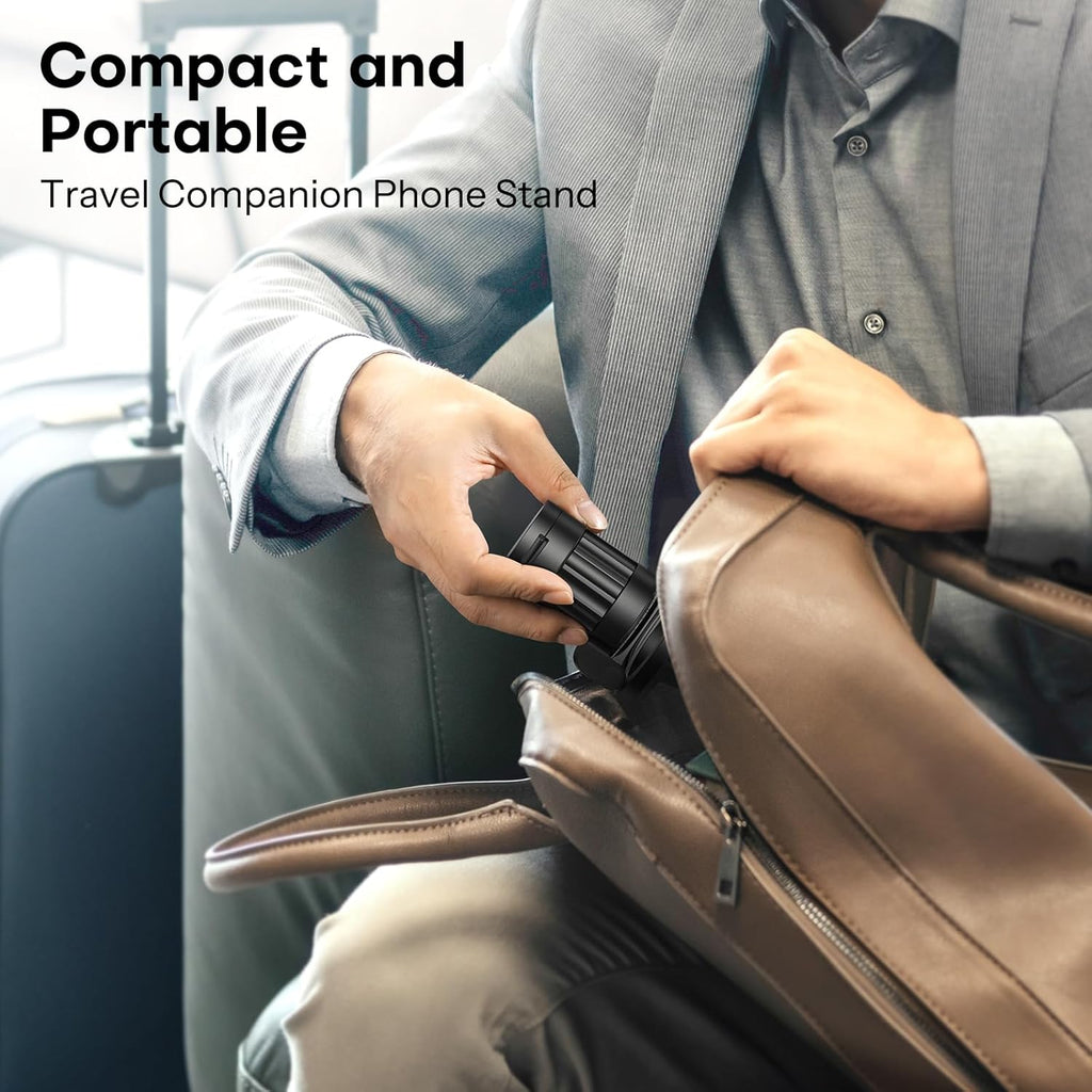 حامل هاتف مغناطيسي دوار 360 درجة من OMOTON، لملحقات السفر الأساسية للطائرات Magsafe، حامل هاتف عالمي قابل للتعديل وقابل للطي بدون استخدام اليدين لهاتف iPhone 16 15 14 Pro Max (عبوة من قطعتين) 