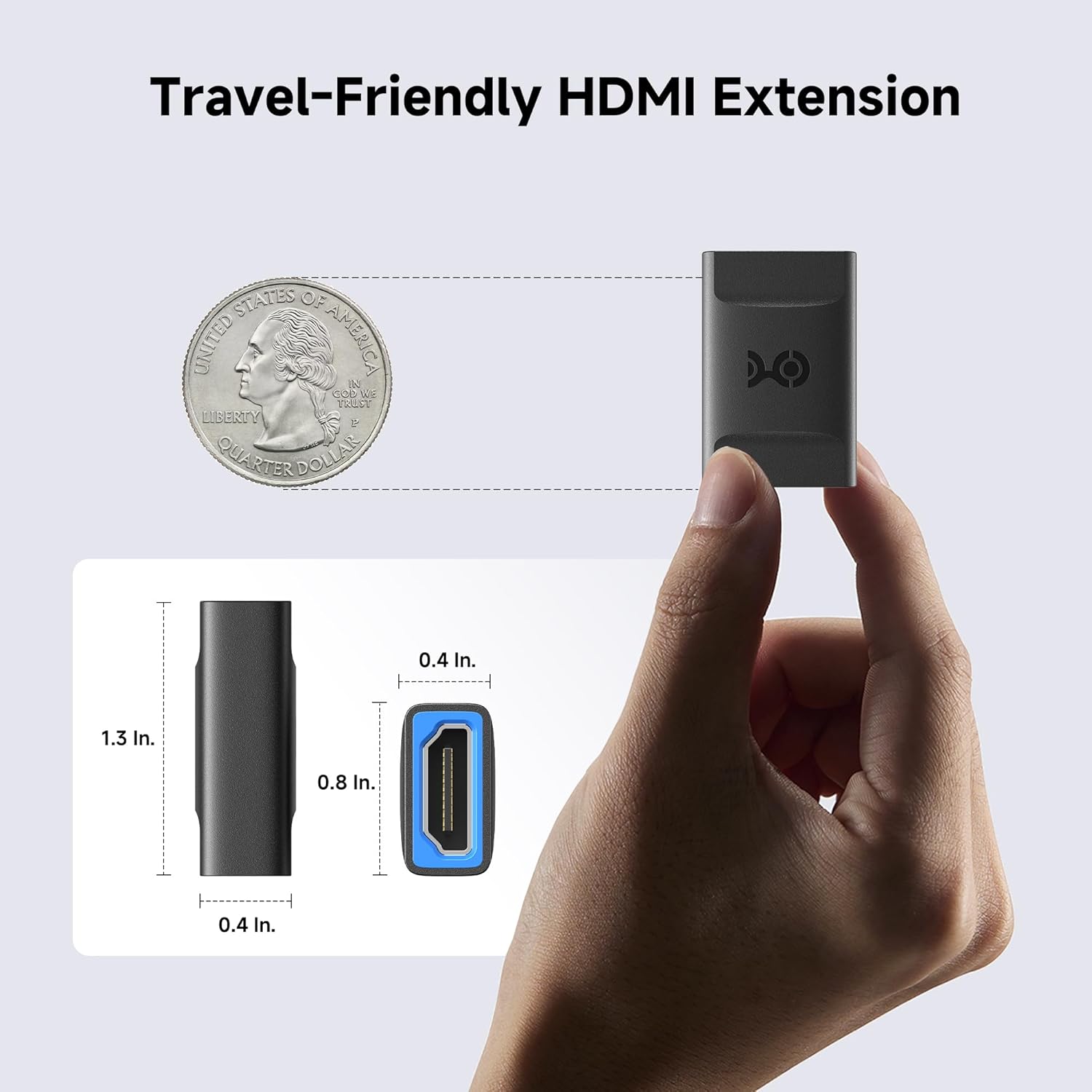 كابل ماترز، قطعتان من وصلات HDMI 2.1 بسرعة 48 جيجابت في الثانية لدقة 8K بمعدل 60 هرتز / 4K بمعدل 240 هرتز مع HDR، موسع HDMI بدقة 8K، محول من أنثى إلى أنثى، أسود 