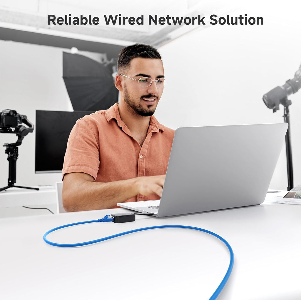 كابلات إيثرنت Cat 6 من Cable Matters، 10 جيجابت في الثانية، عبوة من 5 قطع - كابل Cat 6 رفيع، سلك Cat 6، سلك إيثرنت رفيع، أزرق 