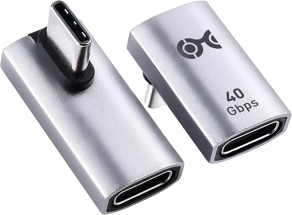 مجموعة محول USB-C بزاوية قائمة رأسية بسرعة 40 جيجابت في الثانية من Cable Matters، حتى [فيديو بدقة 4K بمعدل 240 هرتز، شحن 240 واط، 40 جيجابت في الثانية] محول USB-C بزاوية 90 درجة، متوافق مع Thunderbolt 4 وiPhone 16 وSteam Deck 