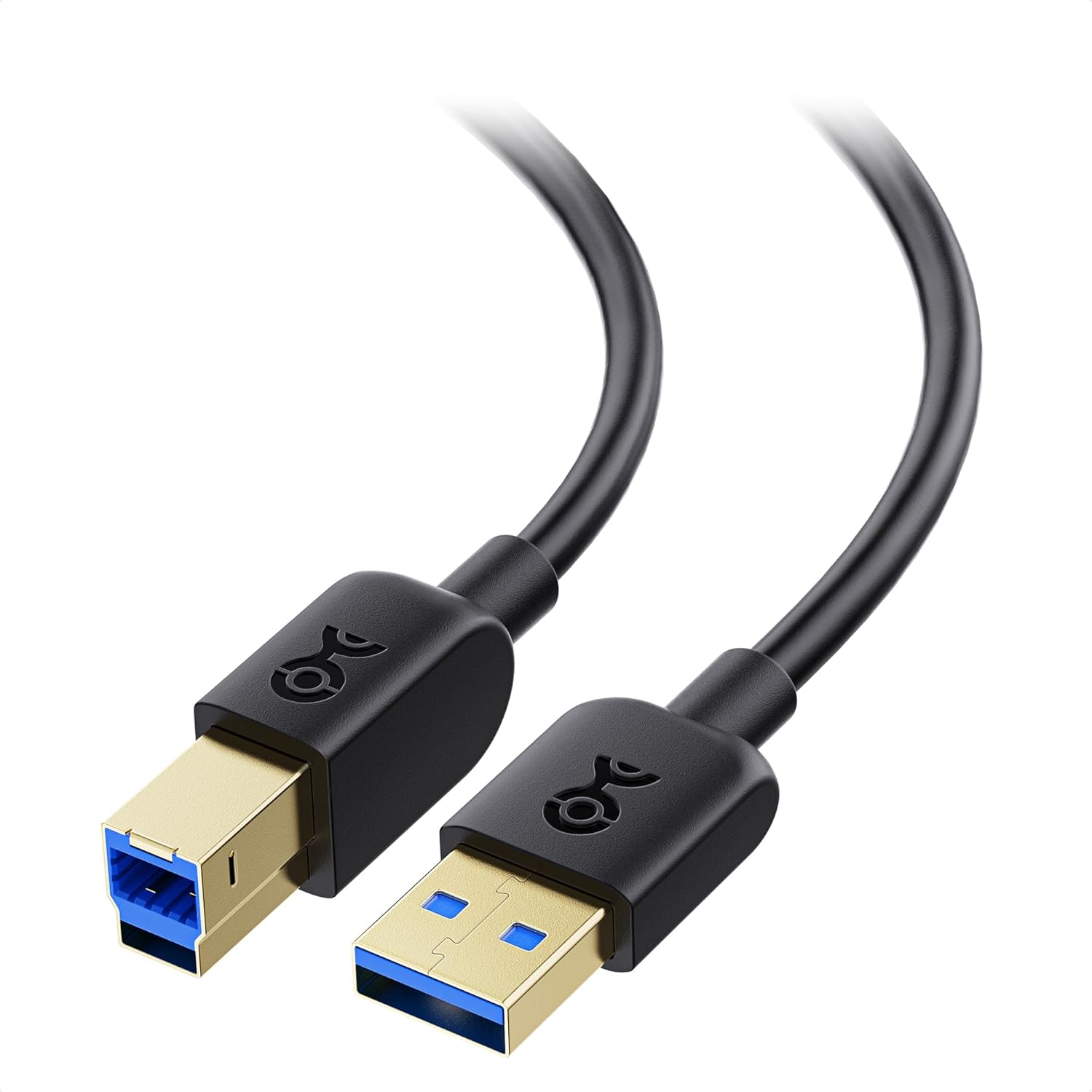 كابلات USB 3.0 من Cable Matters، عبوة من قطعتين، بسرعة 5 جيجابت في الثانية - بطول 6 أقدام، كابل USB A إلى B، سلك USB3 مع موصل Type-B 3.0 لغلاف محرك الأقراص الصلبة، موزع مدمج، والمزيد 