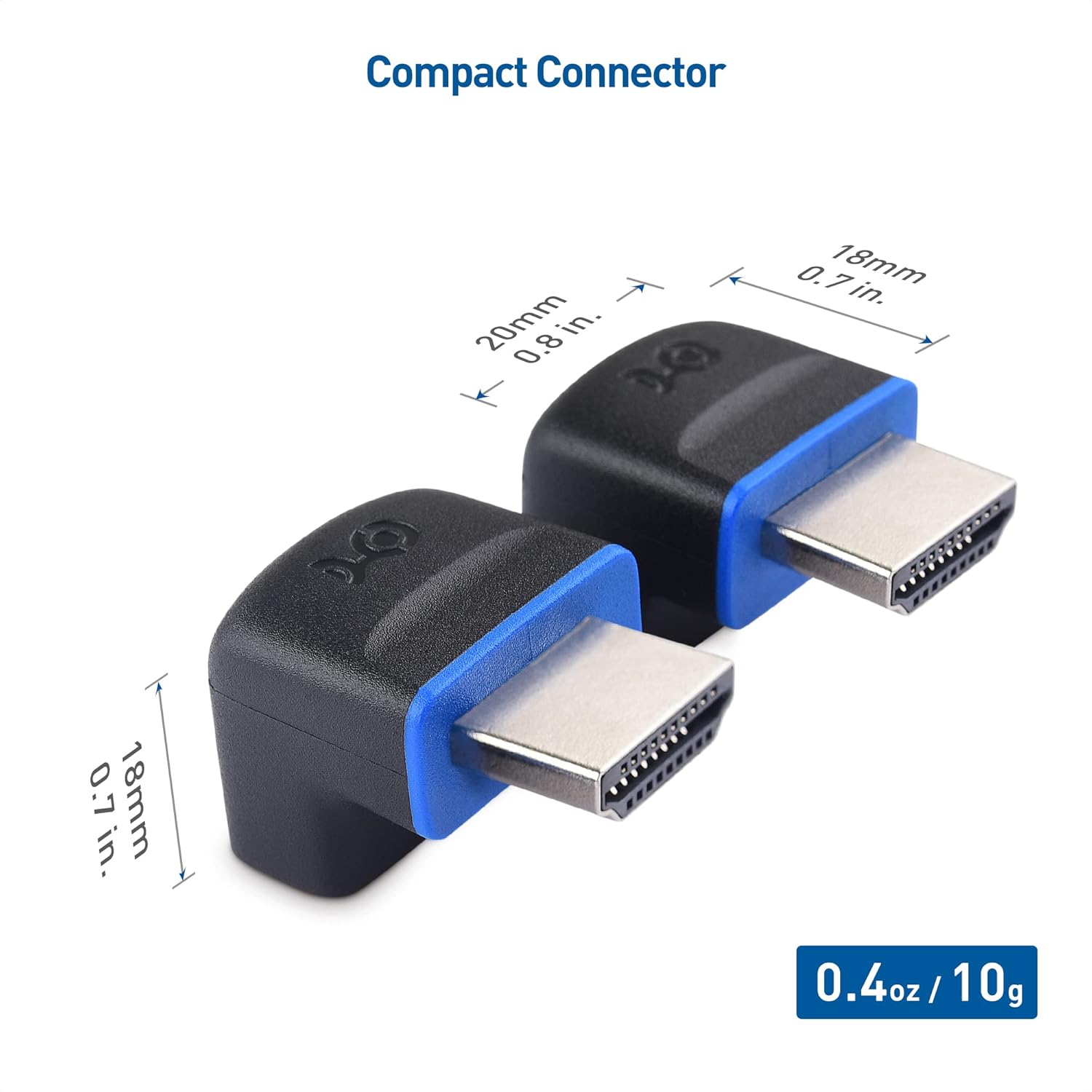 كابل ماترز، محول HDMI 2.1 بزاوية قائمة 8K بسرعة 48 جيجابت في الثانية مع HDR، يدعم 8K عند 60 هرتز / 4K عند 240 هرتز، محول HDMI بزاوية 90 درجة من الذكور إلى الإناث، أسود 