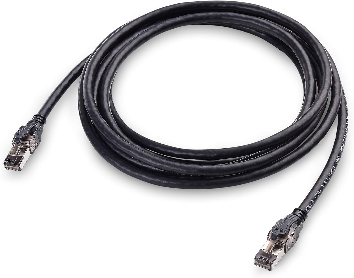 كابل إيثرنت قصير من الفئة 8 بسرعة 40 جيجابت في الثانية من Cable Matters - بطول 9.8 قدم/3 أمتار، سلك إيثرنت محمي من الفئة 8، كابل من الفئة 8، سلك S/FTP، أسود 