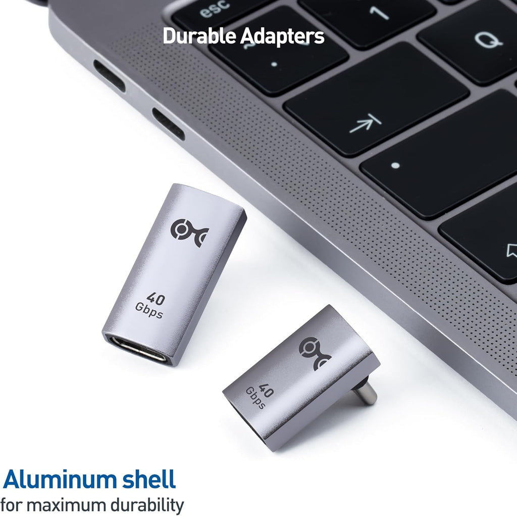 مجموعة محول USB-C بزاوية قائمة رأسية بسرعة 40 جيجابت في الثانية من Cable Matters، حتى [فيديو بدقة 4K بمعدل 240 هرتز، شحن 240 واط، 40 جيجابت في الثانية] محول USB-C بزاوية 90 درجة، متوافق مع Thunderbolt 4 وiPhone 16 وSteam Deck 
