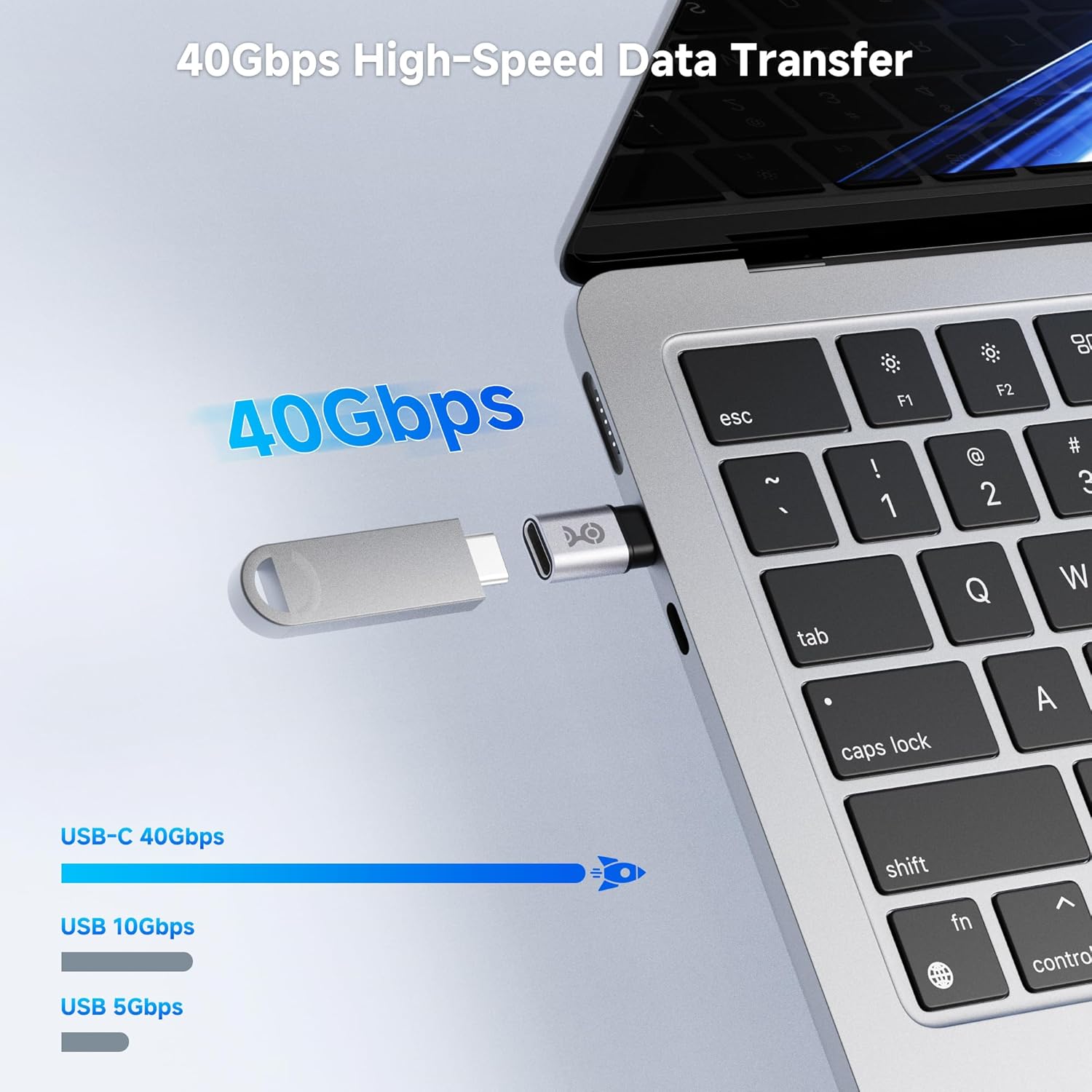 محول تمديد USB C من Cable Matters، قطعتان، حتى [فيديو 4K بتردد 240 هرتز، شحن 240 واط، نقل بيانات 40 جيجابت في الثانية]، محول USBC أنثى إلى USBC ذكر، موسع USB من النوع C 