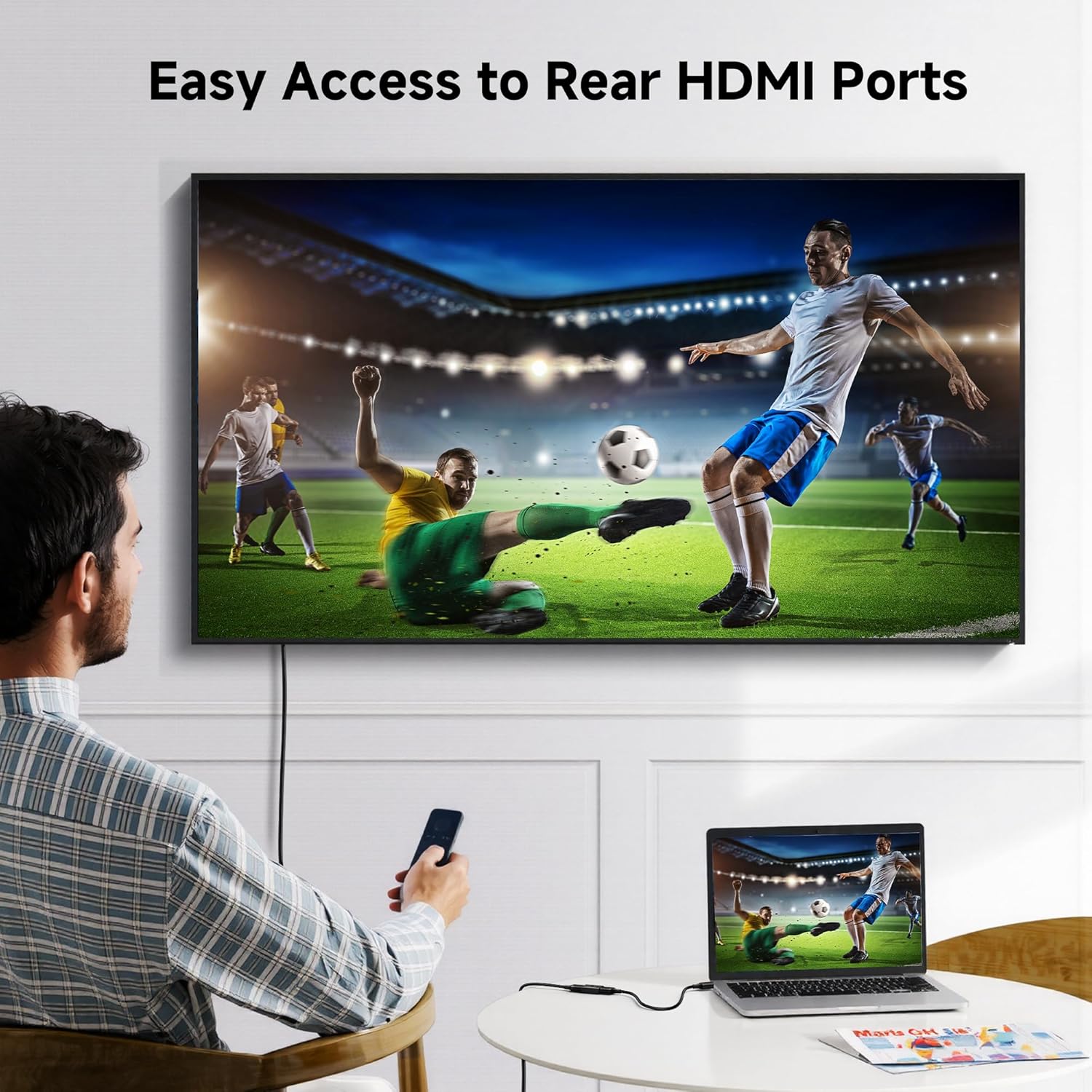 كابل ماترز، قطعتان من وصلات HDMI 2.1 بسرعة 48 جيجابت في الثانية لدقة 8K بمعدل 60 هرتز / 4K بمعدل 240 هرتز مع HDR، موسع HDMI بدقة 8K، محول من أنثى إلى أنثى، أسود 