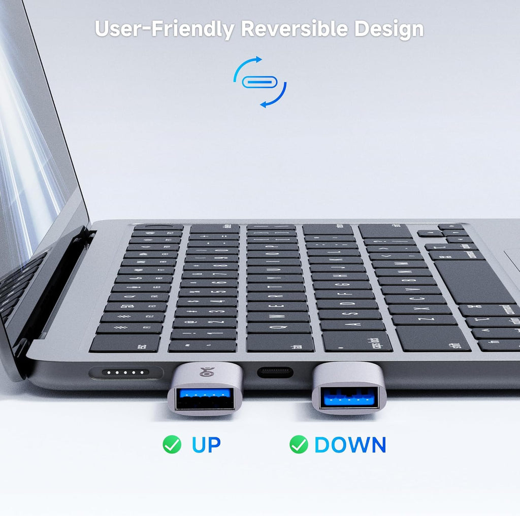 كابل ماترز، محول USB C إلى USB ذكر إلى أنثى بسرعة 10 جيجابت في الثانية لنقل البيانات بسرعة عالية وشحن سريع، USBC قابل للعكس، محول USBA إلى USBC لأجهزة iPhone 16/15، iPad Pro، Galaxy S23 (عبوة من قطعتين) 