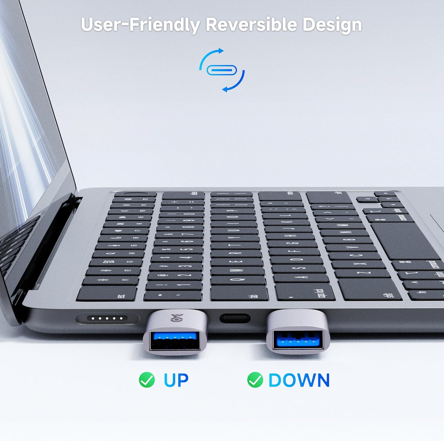كابل ماترز، محول USB C إلى USB ذكر إلى أنثى بسرعة 10 جيجابت في الثانية لنقل البيانات بسرعة عالية وشحن سريع، USBC قابل للعكس، محول USBA إلى USBC لأجهزة iPhone 16/15، iPad Pro، Galaxy S23 (عبوة من قطعتين) 