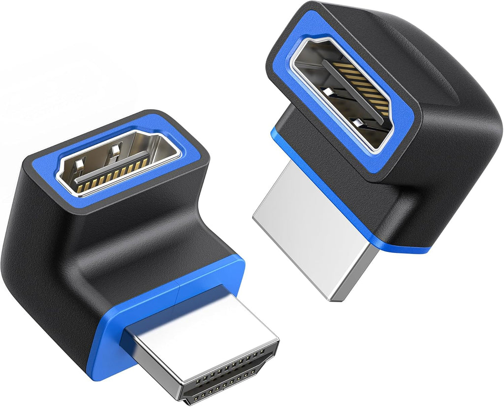 كابل ماترز، محول HDMI 2.1 بزاوية قائمة 8K بسرعة 48 جيجابت في الثانية مع HDR، يدعم 8K عند 60 هرتز / 4K عند 240 هرتز، محول HDMI بزاوية 270 درجة من الذكور إلى الإناث، أسود 